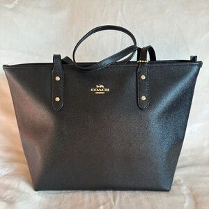 NWT! RARE! Coach F58846 City Zip Top Tote Bag In Black Leather Women's Bag